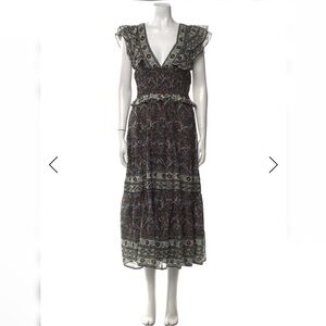 Sea New York Unique Paisley/Floral Print Midi/Maxi Dress